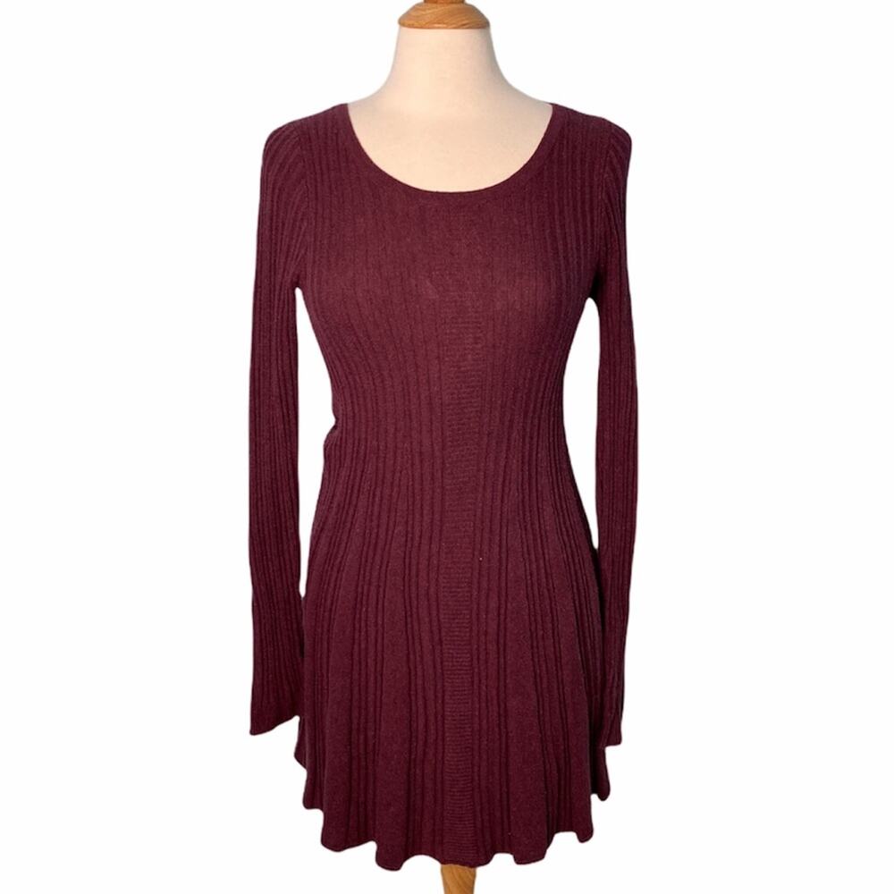 Cape Juby Maroon Textured Stretch Dres CC12